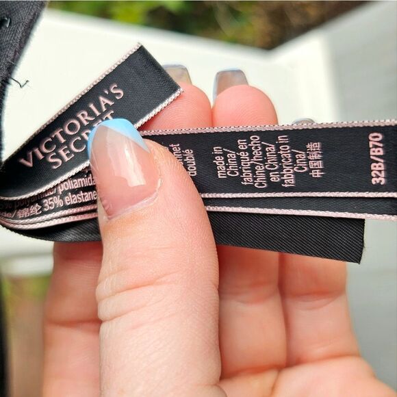 Victoria's Secret lined black bling balconet bra 32B limited edition NEW - Picture 4 of 11